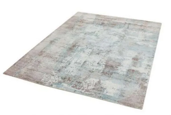 Blue gatsby modern metallic viscose rug, various sizes