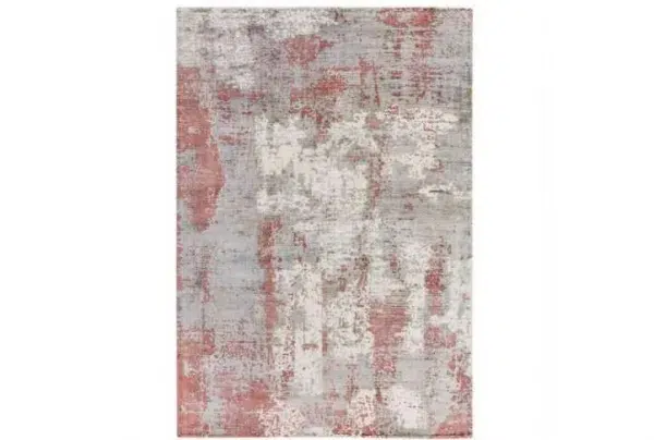 Red gatsby modern metallic viscose rug, various sizes