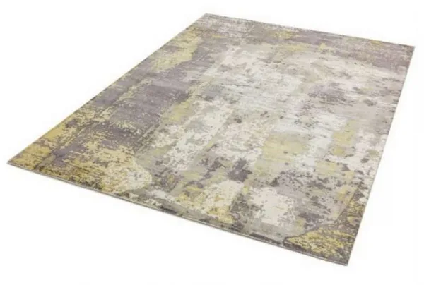 Gold gatsby modern metallic viscose rug, various sizes