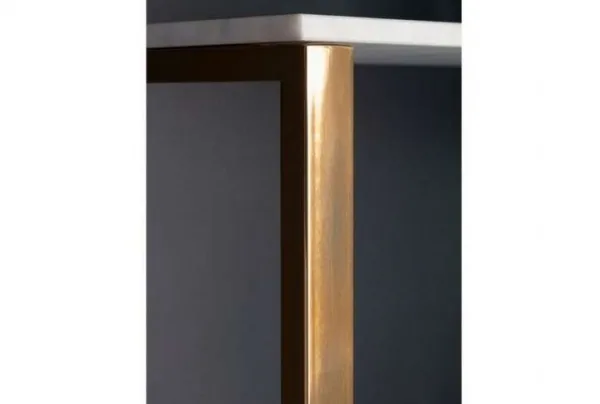 Miko double shelf brass and marble unit