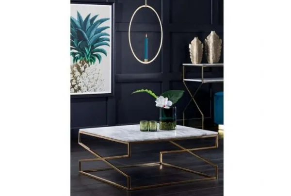 Alhambra brass & marble coffee table
