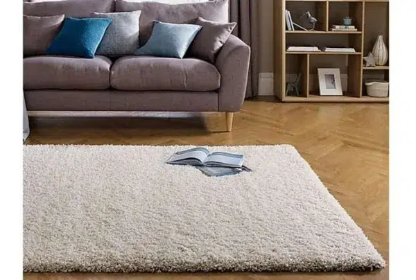 Thick 5cm pile shaggy rug, ivory, 120 x 170cm