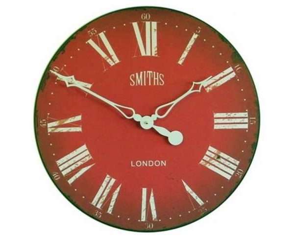 Smiths 50cm Vintage Wall Clock, Red