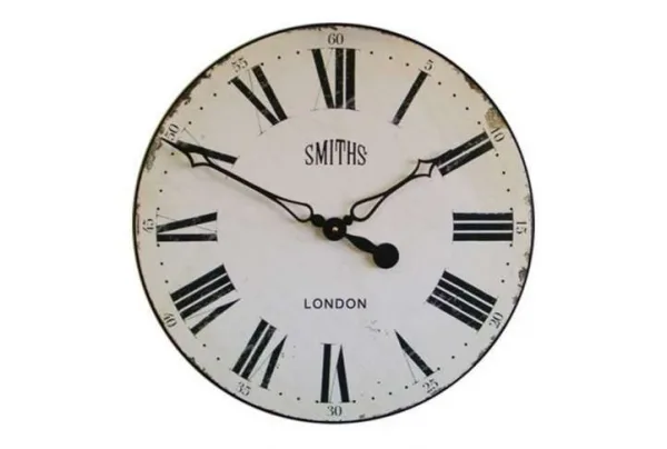 Smiths 50cm vintage wall clock, white