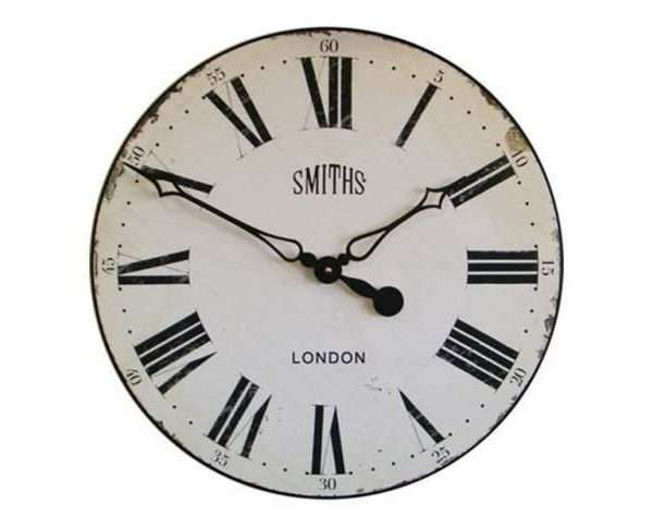 Smiths 50cm Vintage Wall Clock, White