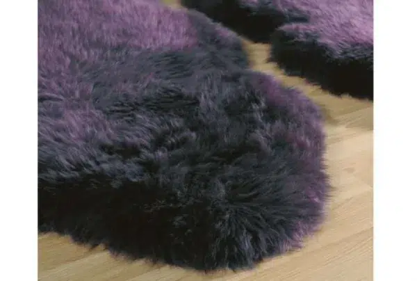 Plum genuine sheepskin animal fur rug