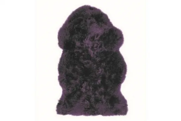 Plum genuine sheepskin animal fur rug