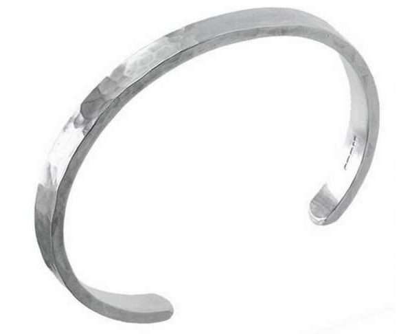 Men's Chunky Beaten Silver Bracelet