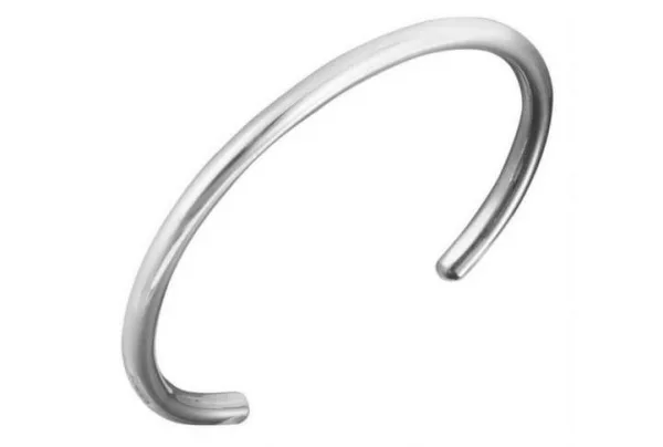 Men's round silver open bracelet