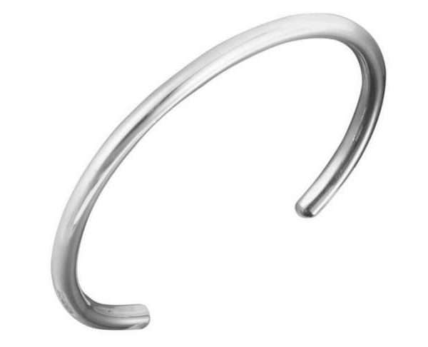 Men's Round Silver Open Bracelet