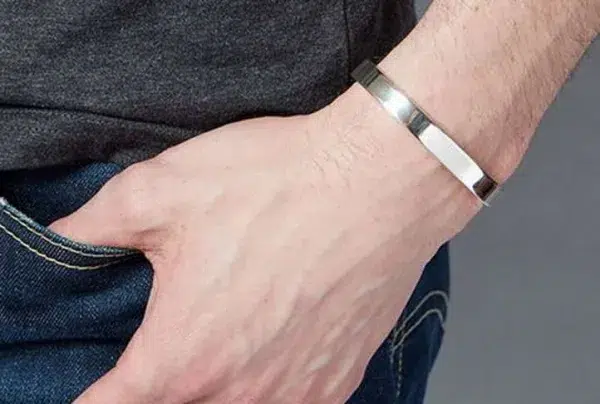 Men's chunky silver bracelet