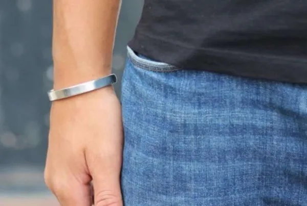 Men's chunky silver bracelet - image 2
