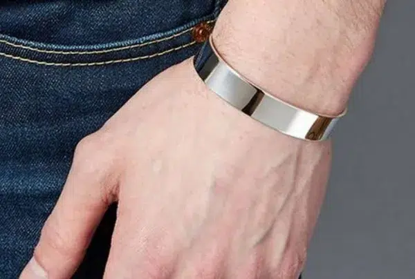 Men's plain wide silver bracelet - image 3