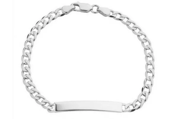 7. 5 inch silver identity bracelet