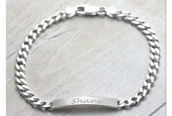 7. 5 inch silver identity bracelet - image 3
