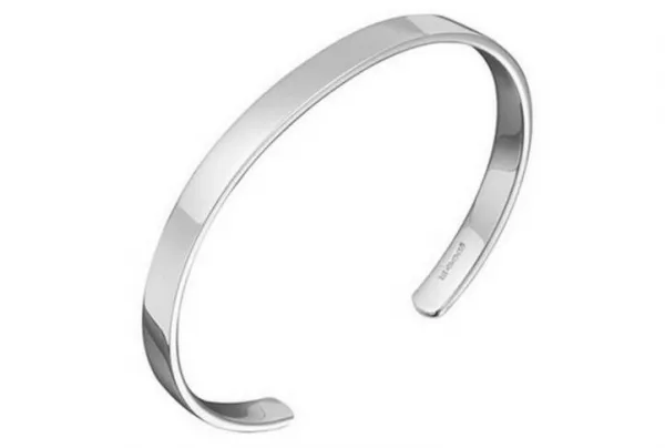 Men's plain silver bracelet
