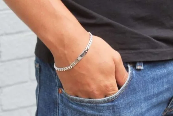 8. 5 inch silver identity bracelet - image 2