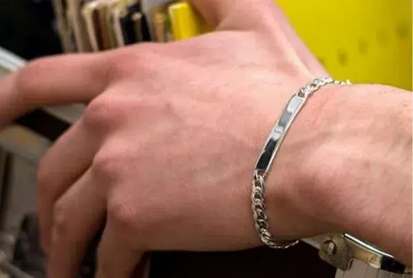 8. 5 inch silver identity bracelet - image 3