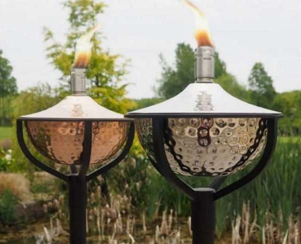 Hand Hammered Garden Torch, Steel / Copper