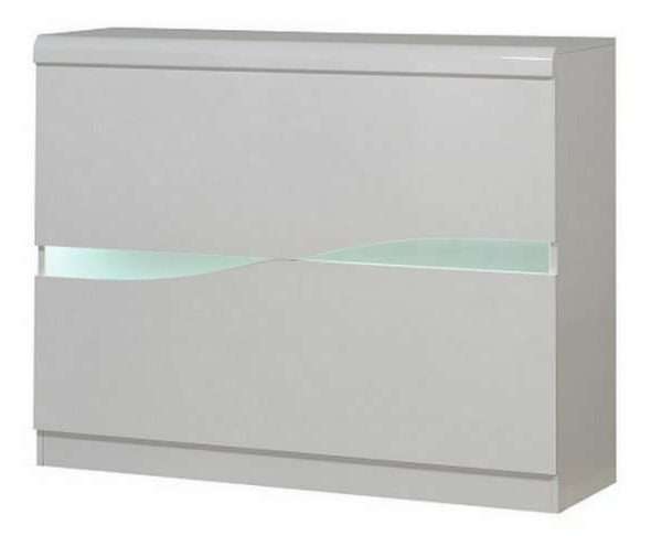 Merida Bar Unit In White Lacquer With LED Lighting