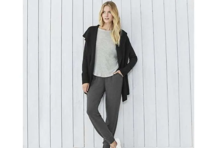 Rib front wool & cashmere hooded cardigan Rib front wool & cashmere hooded cardigan