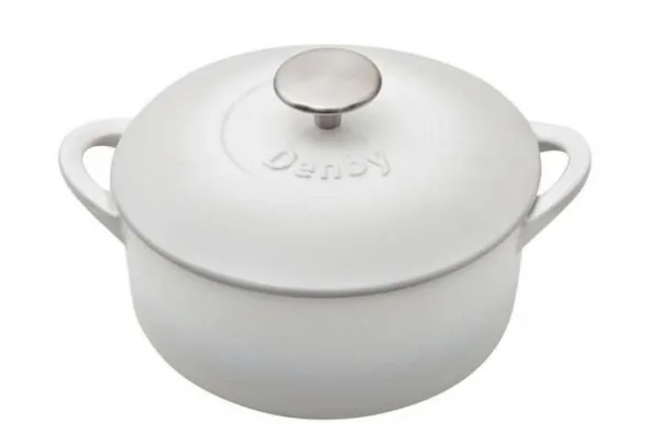 Cast iron 26cm casserole dish with lid, natural