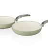 Swan Retro 2 Piece 20 & 28cm Frying Pan Set, Green