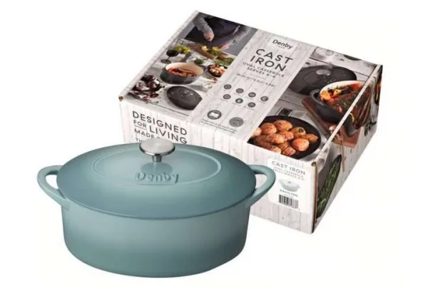 Cast iron 28cm oval casserole dish with lid, pavilion - image 2