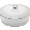 Cast Iron 28cm Oval Casserole Dish With Lid, Natural