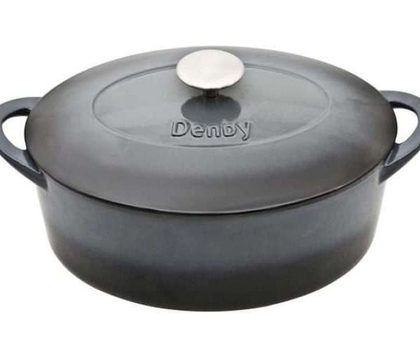 Cast Iron 28cm Oval Casserole Dish With Lid, Halo