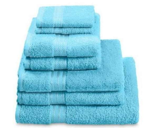 100% Egyptian Cotton 7 Piece Bath Towel Set, Turquoise