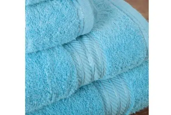 100% egyptian cotton 7 piece bath towel set, turquoise - image 3