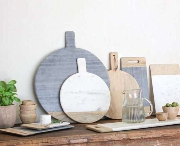 Alternative view of Bwari Marble & Mango Wood Platter, Grey, Small
