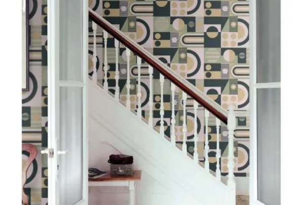 Fab! British lichen geometric wallpaper, 10 metres long