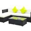 Outsunny 5 Piece Garden Sofa Set, Black