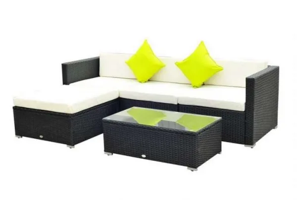 Outsunny 5 piece garden sofa set, black