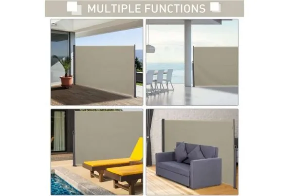 Outsunny side awning 3 x 1. 80 metres, cream - image 3