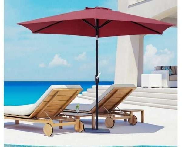 Alternative view of OutSunny Crank Handle Tilting 2.7m Parasol, Red