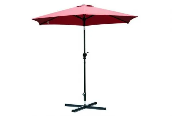 Outsunny crank handle tilting 2. 7m parasol, red