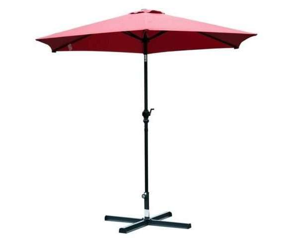 OutSunny Crank Handle Tilting 2.7m Parasol, Red