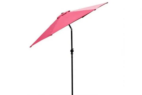 Outsunny crank handle tilting 2. 7m parasol, red