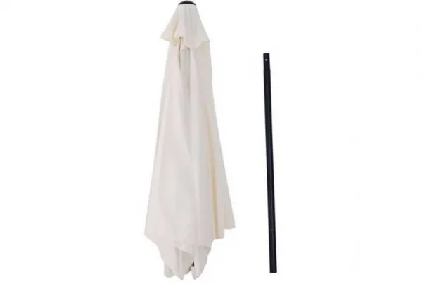 Outsunny crank handle tilting 2. 7m parasol, cream - image 2
