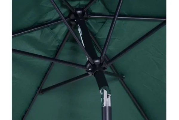 Outsunny crank handle tilting 2. 7m parasol, green - image 3