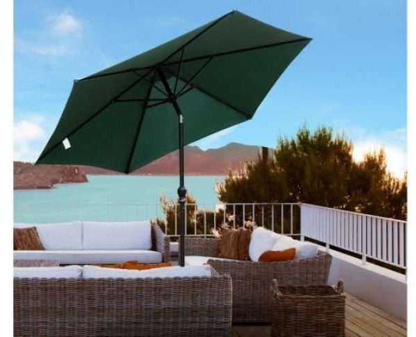 Alternative view of OutSunny Crank Handle Tilting 2.7m Parasol, Green