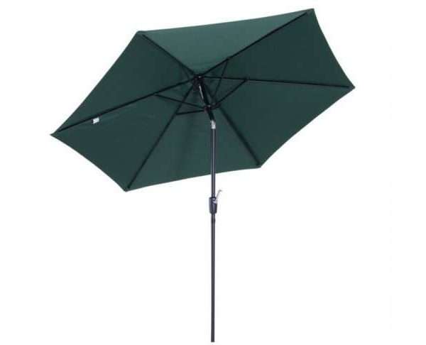 OutSunny Crank Handle Tilting 2.7m Parasol, Green