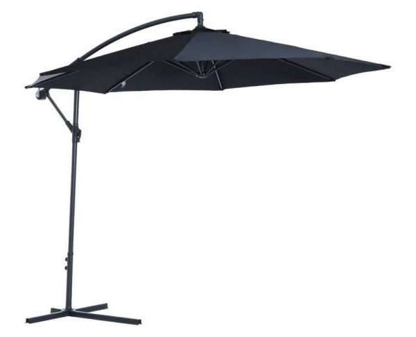 Outsunny 3metre Banana Side Parasol, Black