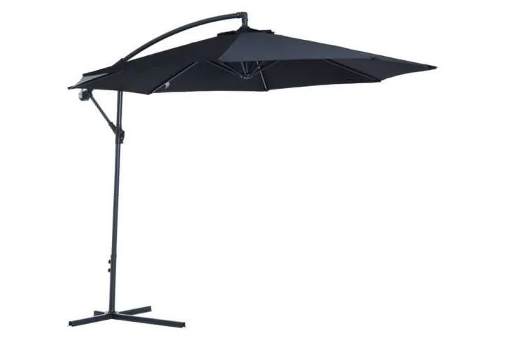 Outsunny 3metre banana side parasol, black Outsunny 3metre banana side parasol, black