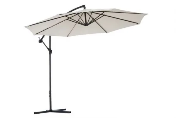 Outsunny 3metre banana side parasol, cream - image 3
