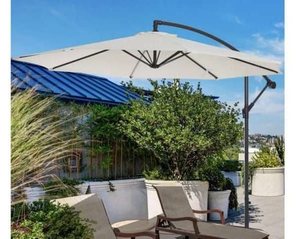 Alternative view of Outsunny 3metre Banana Side Parasol, Cream