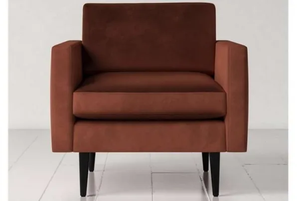 Swyft armchair in a box, velvet, brick